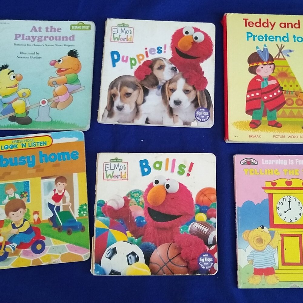 Telling the Time, Sesame Street, Our Busy Home, Teddy and Me Pretend to Be x 6